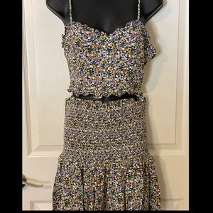 NWT BCBGeneration floral print smocked top and matching skirt